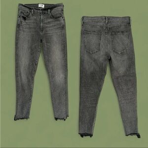 Agolde Jeans Sz 30 Sophie Amplify Chewed Hem Women Gray Denim HR Skinny Fit